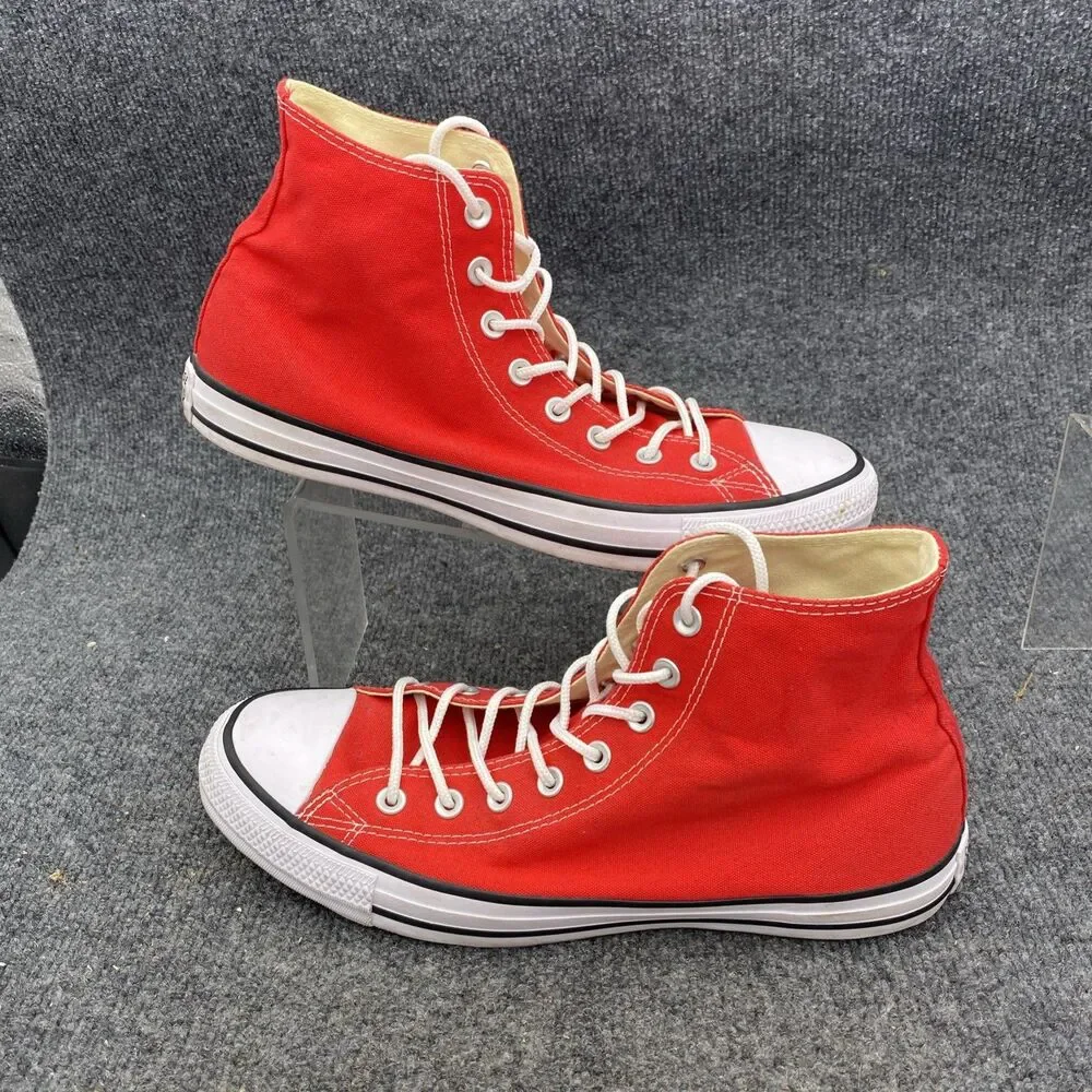 Converse Chuck Taylor All Star High Top Red Canvas Sneakers Men 10 Women 12 (156